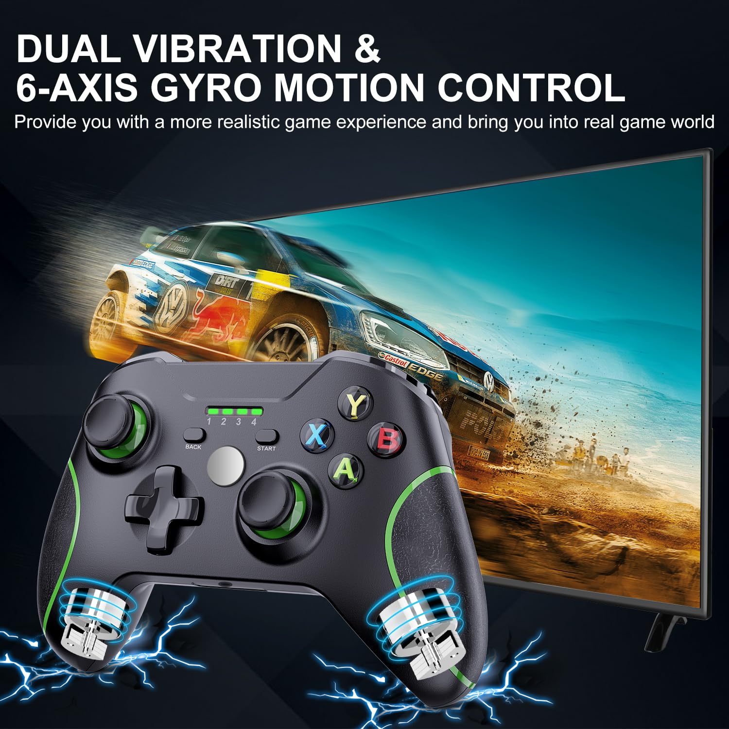 SWCTIM Xbox Controller Wireless für Xbox One, Xbox Series X/S, Xbox One X/S,Controller mit 3.5mm Kopfhörerbuchse,mit 2.4GHz Wireless Adapter,Schwarz