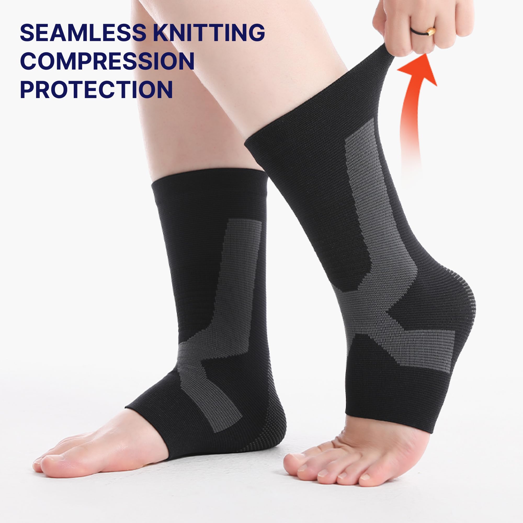 XRUFY Ankle Brace– Athletic Support Brace for Sports, Plantar Fasciitis & Active Lifestyles (1 Pair, Black/Gray, Men/Women) X-Large