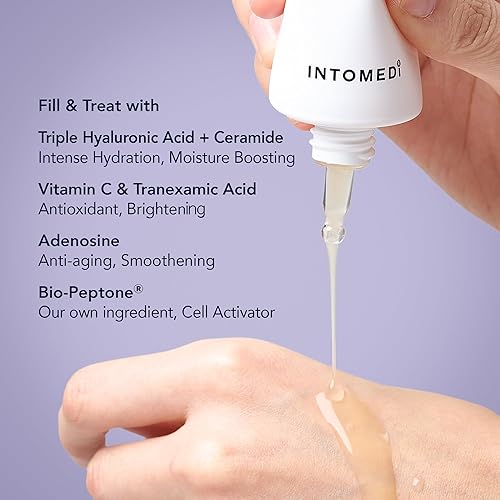 Miniatura 3 de INTOMEDI Hydro Ampoule - Protección de barrera cutánea, suero facial hidratante y antienvejecimiento con ácido hialurónico, vitamina C, adenosina