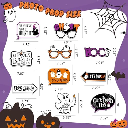 Miniatura 7 de Marco de accesorios para cabina de fotos de fiesta de Halloween, kit de decoración de fotografía de Halloween, incluye marco de fotos de fantasma de