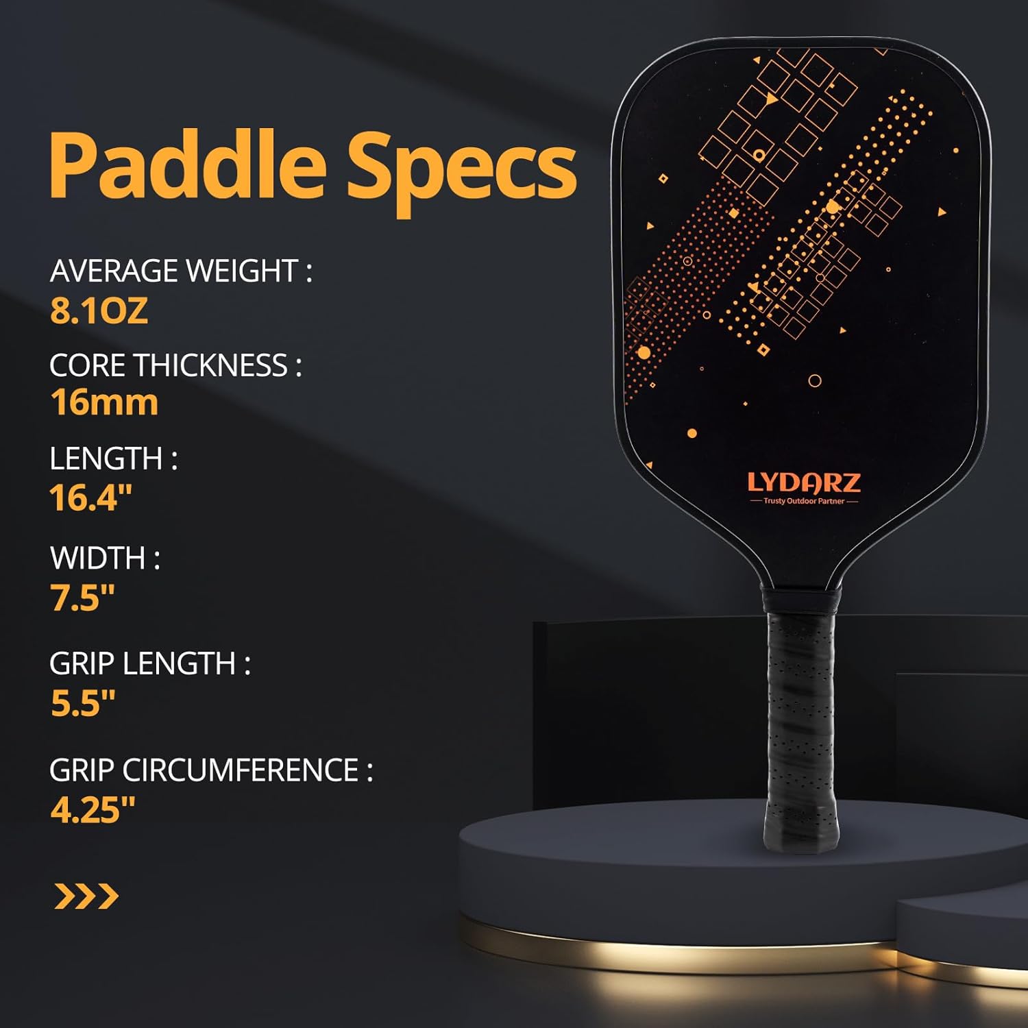LYDARZ Pickleball Paddle T700 Raw Carbon Fiber Pickleball Paddle with 16mm Power Polymer Core Power and Spin Surface Lightweight Pickle Ball Paddle Designed for Ultimate Spin & Consistency