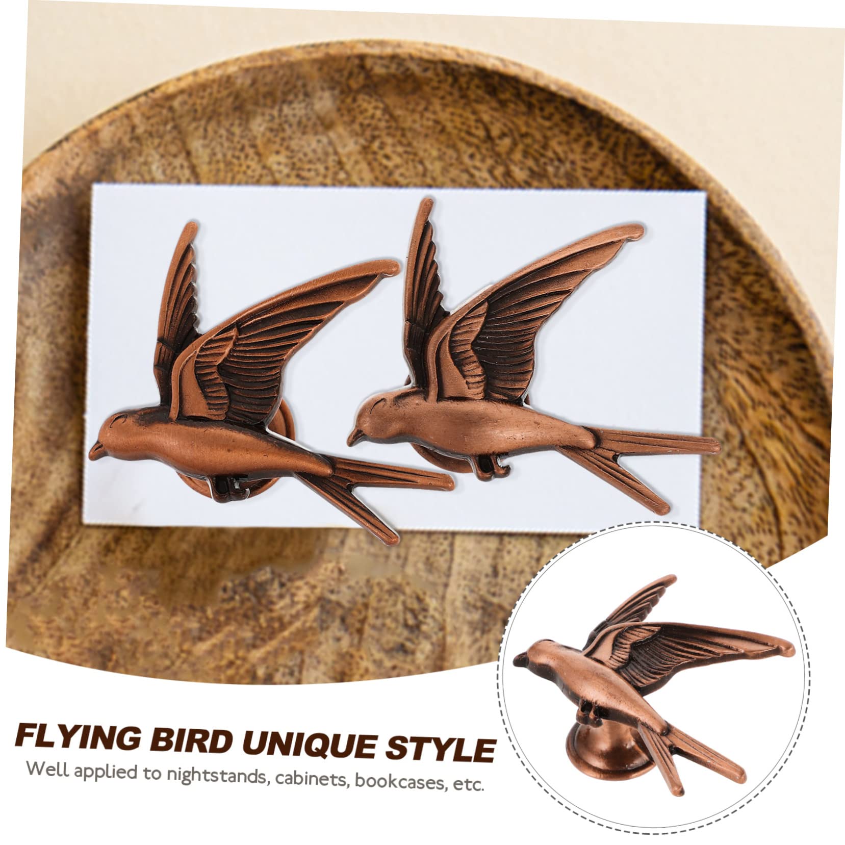 Uonlytech 6stücke Vogelgriff Für Dekorative Möbelknöpfe Vintage-stil Für Schranktüren Und Innendekoration Antikrot