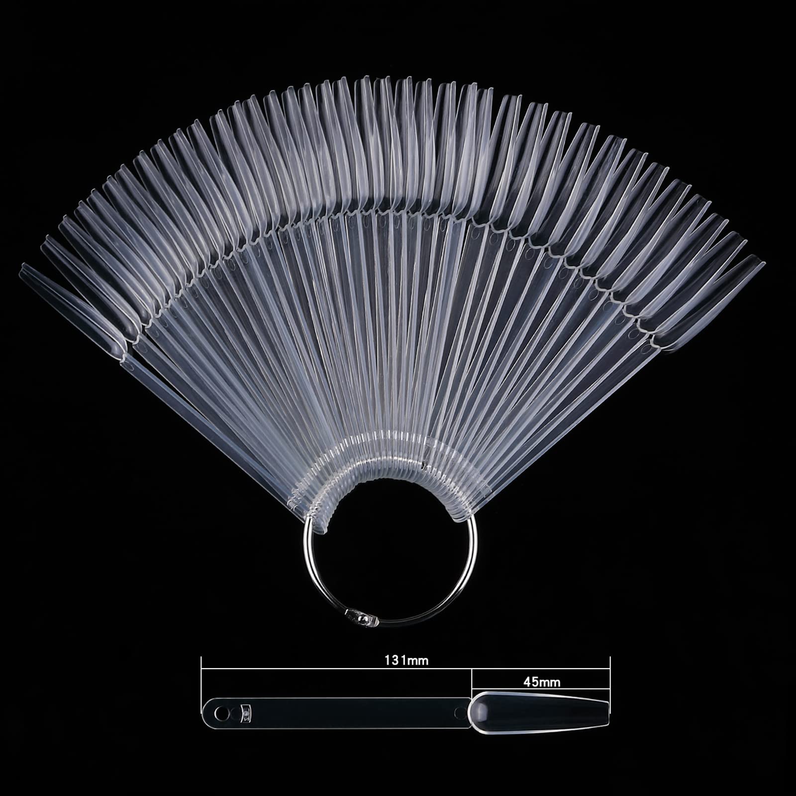 150 unidades de palillos largos de ataúd de uñas Vanish Polish Color Design Display Stick Tips Ballerina Fan Cards Nails Herramientas de práctica artística con anillos 8