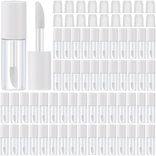 Miniatura 47 de Patelai 100 unidades de mini tubo de brillo de labios transparente, rellenable, vacío, bálsamo labial, contenedores de brillo, botellas Negro -,Oro