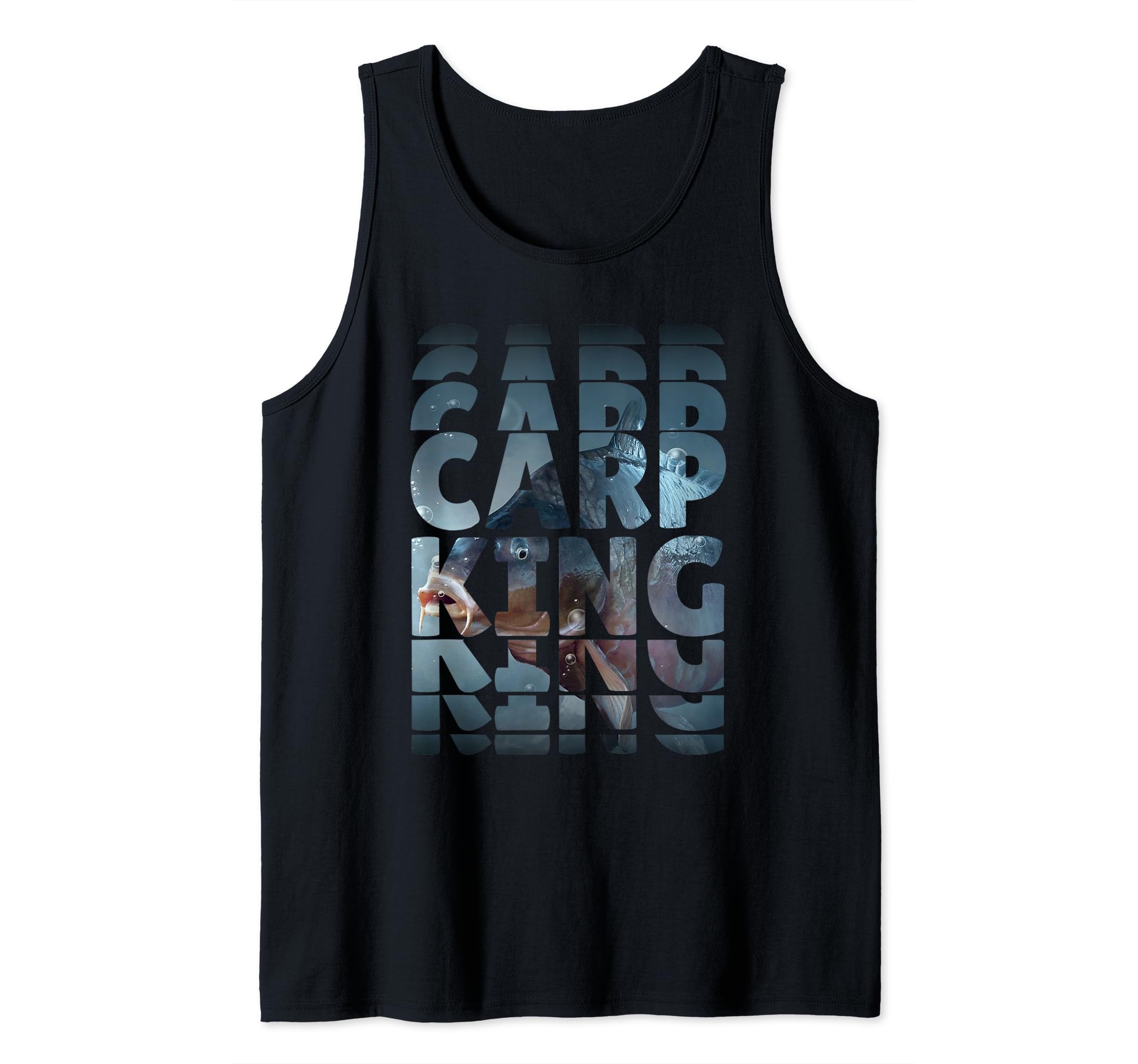 Mens Carp Fishing Design For Men Funny Catfish And Carp Tank Top, Black