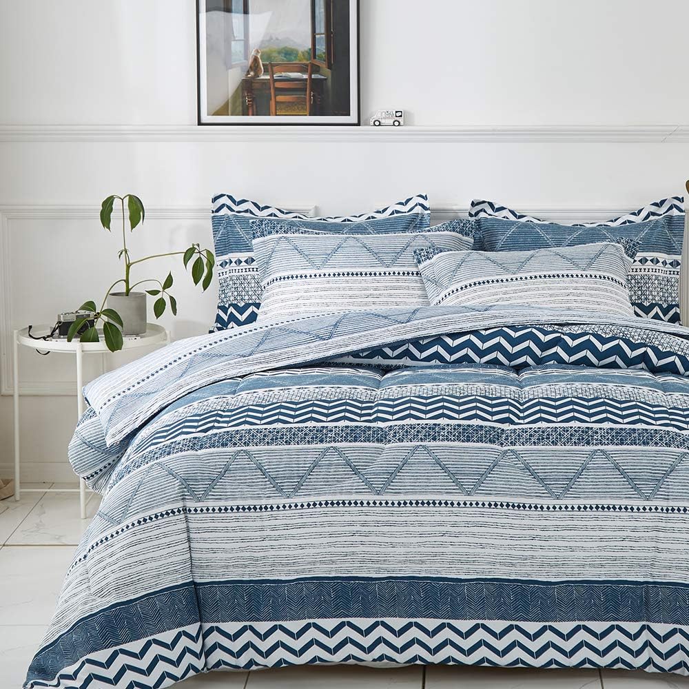 Joyreap 3pcs Soft Microfiber Comforter Set, Botanical Green Leaves on White Deisgn, Smooth Soft Skin-Friendly Comforter for All Season (Full/Queen, 90x90 inches) : Home & Kitchen
