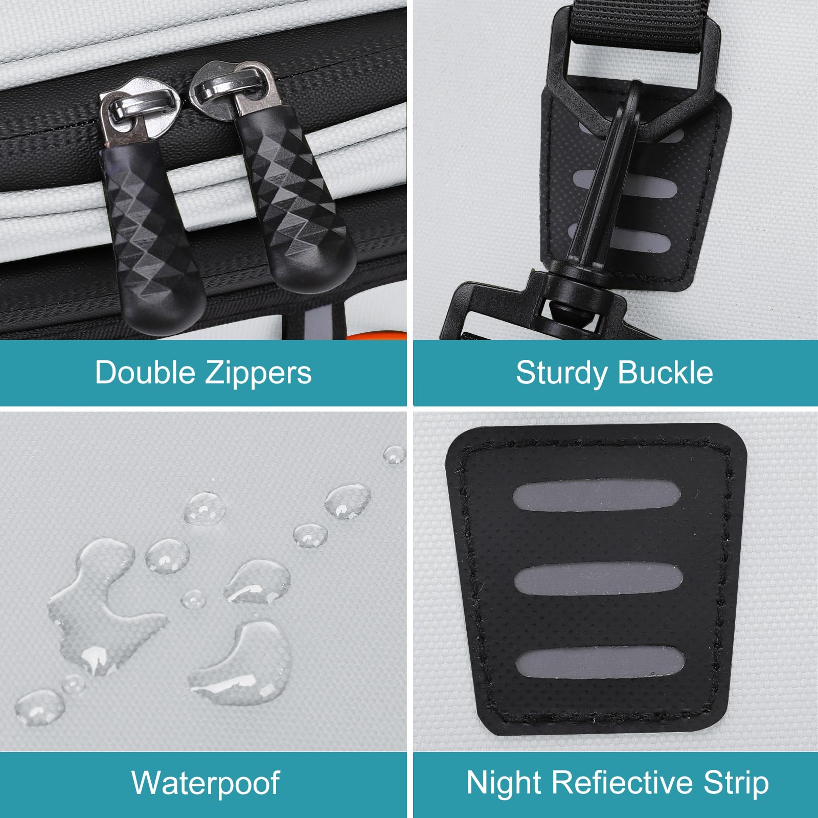 MOSISO Bike Rack Bag with 2 Removable Panniers, Waterproof Bike Trunk Cooler Storage Handbag Insulated Bicycle Rear Seat Pouch, Bicycle Storage Saddle Shoulder Bag Cycling Luggage Pouch, Silver