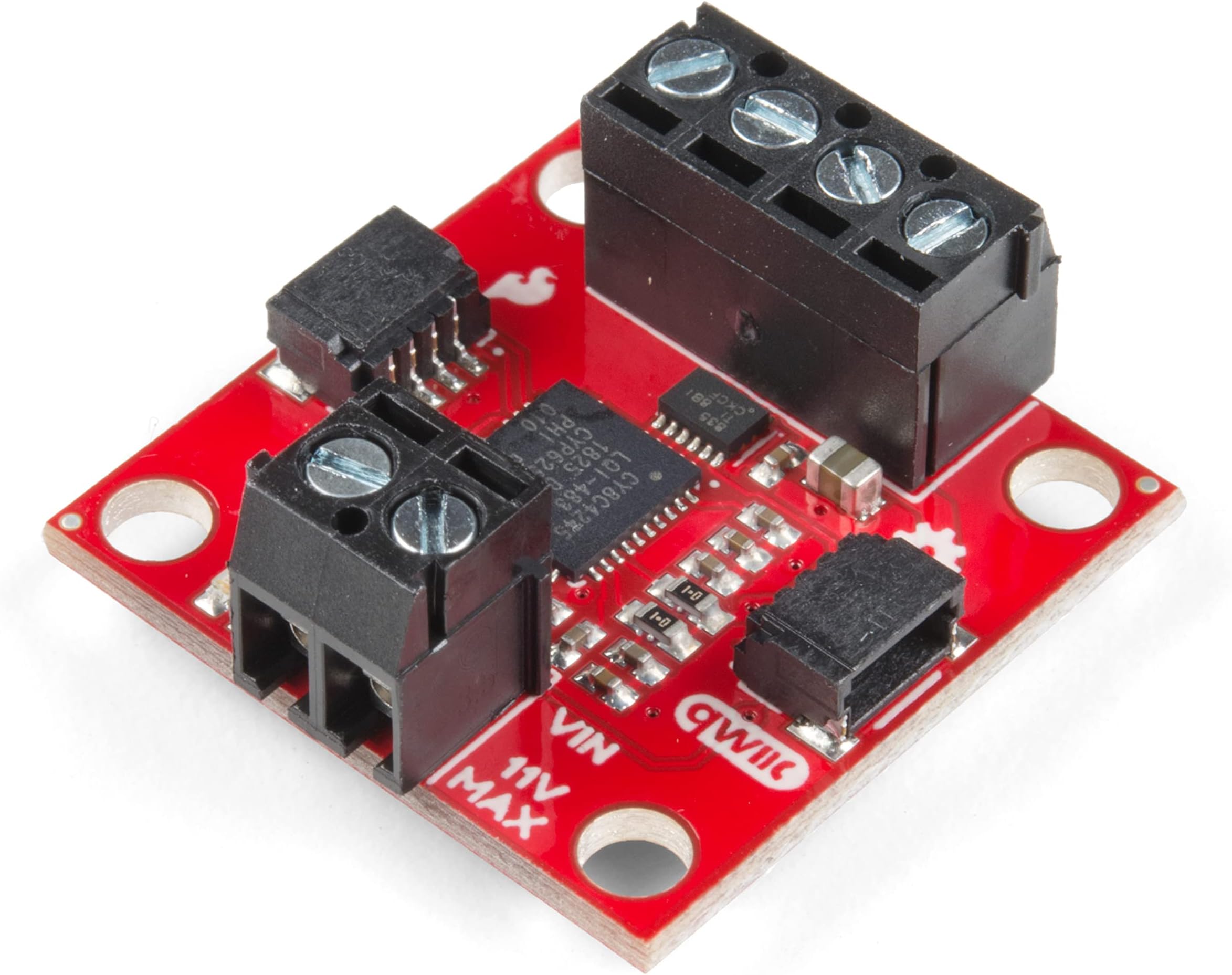 Qwiic Motor Driver I2C Plug and Play Breakout No Soldering Required to Control Small Dc Motors 1.2A Steady State Drive Per Channel 1.5A Peak 2 Channels Red