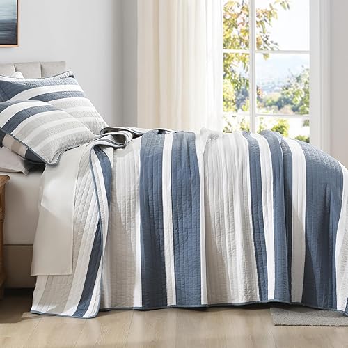 Vista 10 de PERHOM Edredón tamaño Queen – Juego de edredón Queen 100% algodón de fibra larga, colcha floral, juego de ropa de cama, colcha reversible ligera