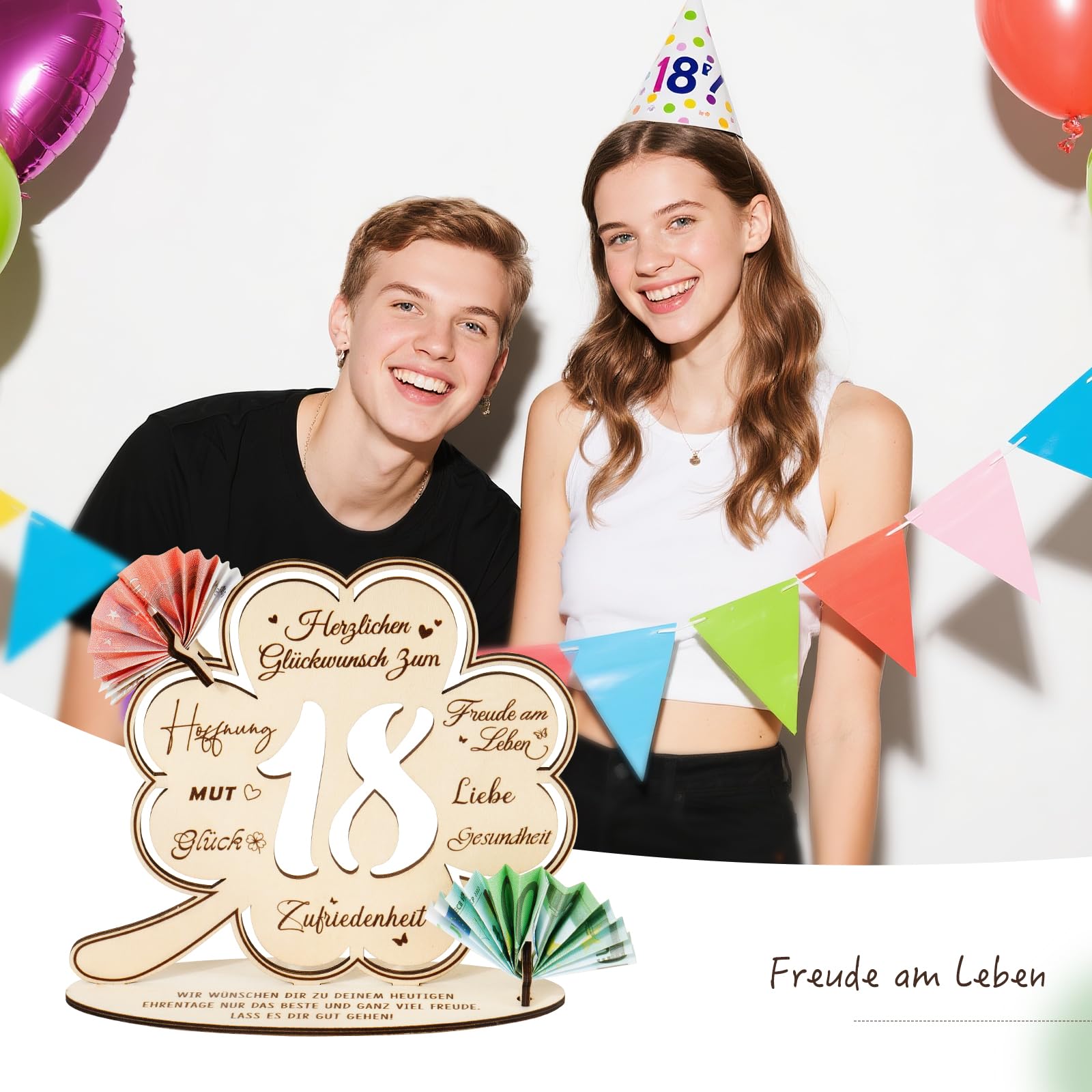 Cadeaus voor 18e verjaardag jongen meisjes, geldgeschenken verpakking met enveloppen wenskaart, ideeën voor vrienden klasgenoten familie