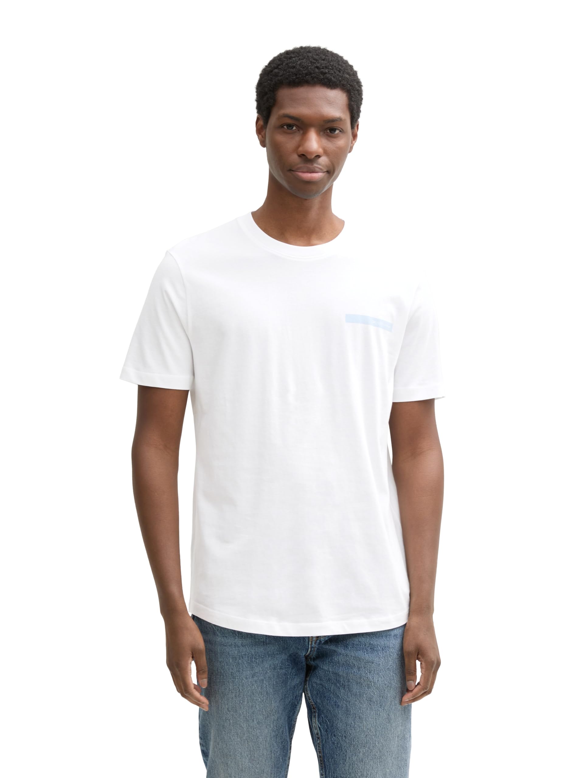 TOM TAILOR Denim Men's Basic T-Shirt with Print, 20000 - White, XL