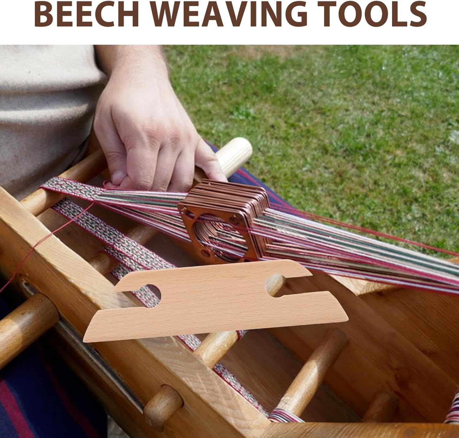 Xmas Wooden Weaving Shuttle Hand Loom Tool for DIY Crafts Beginners