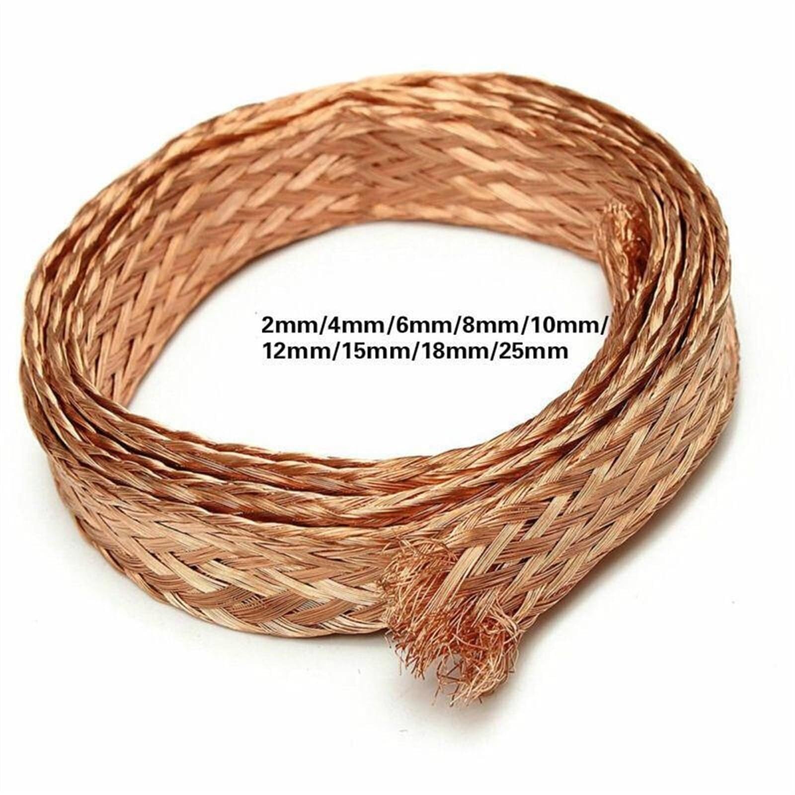 Kupfer Geflechtschlauch dehnbar EMI Abschirmung 2-25mm | Für Kabel und Drähte von 2 mm bis 25 mm geeignet, für Auto Marine Haushalt und Innenbeleuchtung(5m,25mm bore)