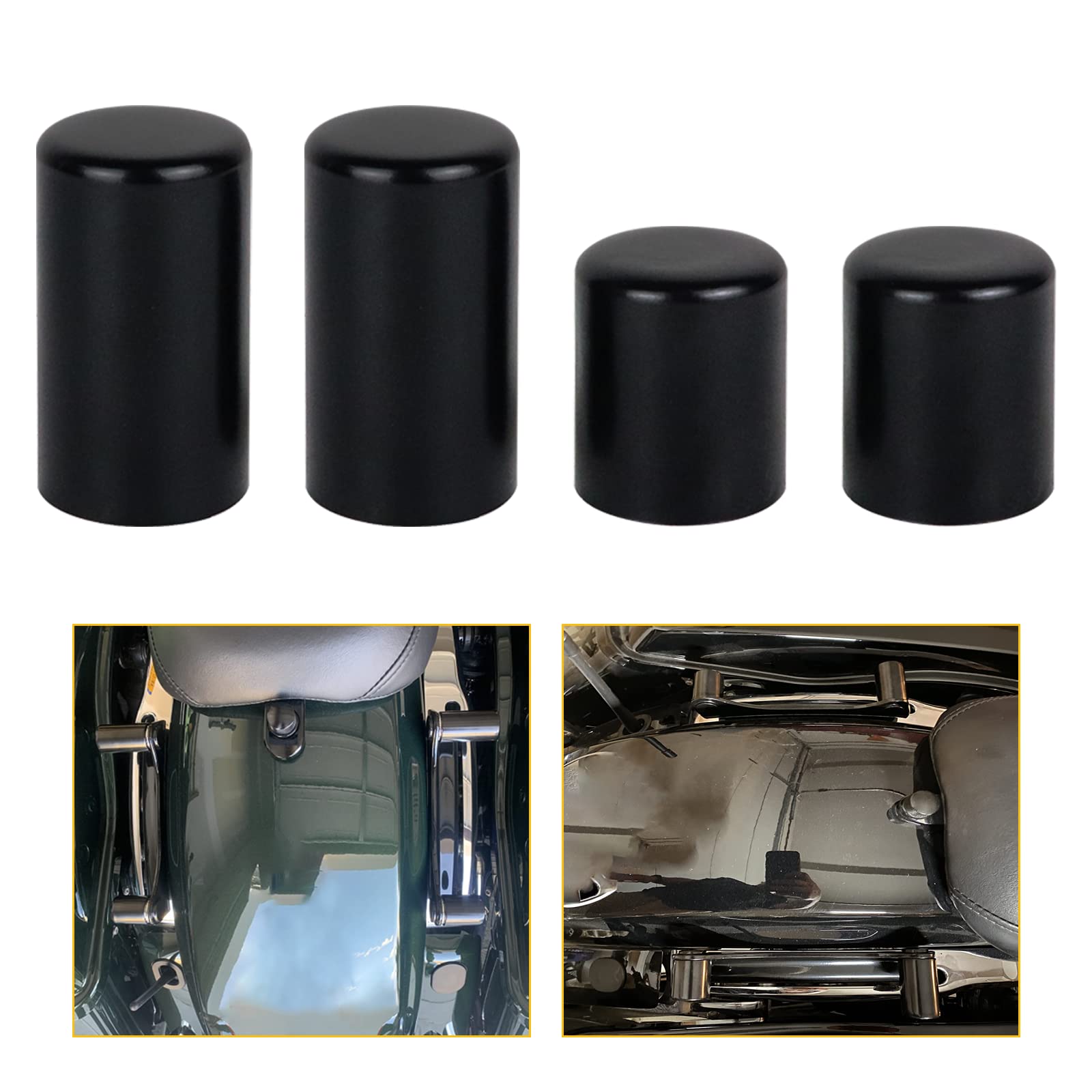 KOLEMOBlack Docking Hardware Cover Long and Short Combination Kit Compatible for Touring Road King Street Electra Glide 2009-2021(4 PCS)