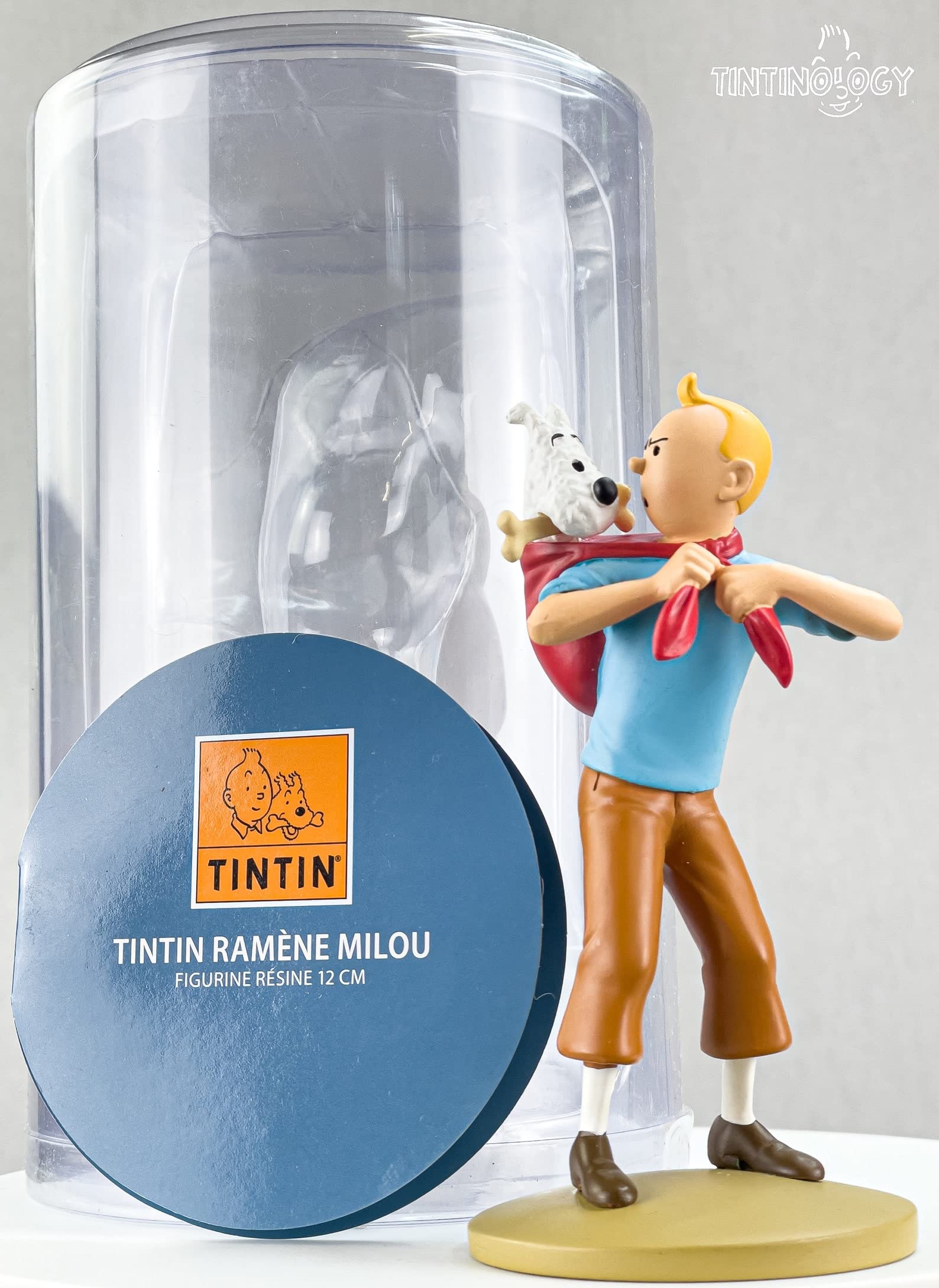 Moulinsart Figure Resin Tintin carrying Milu (42194), Hand-painted Colors - Image 2