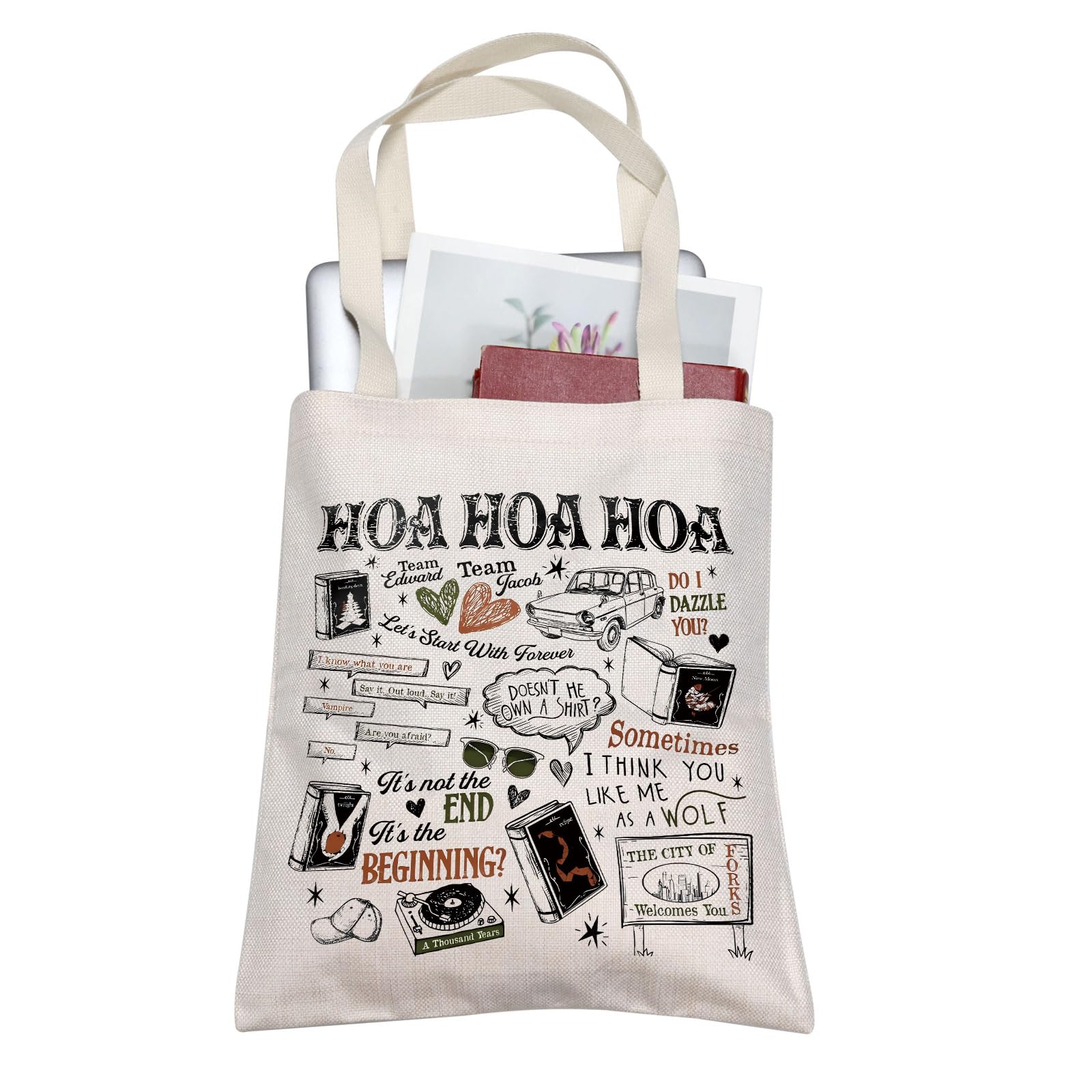 Twilight Movie Inspired Tote Bag Vampire Lovers Gift Vampire Edward Bag HOA HOA Season Gift TV Show City Of Forks Gifts