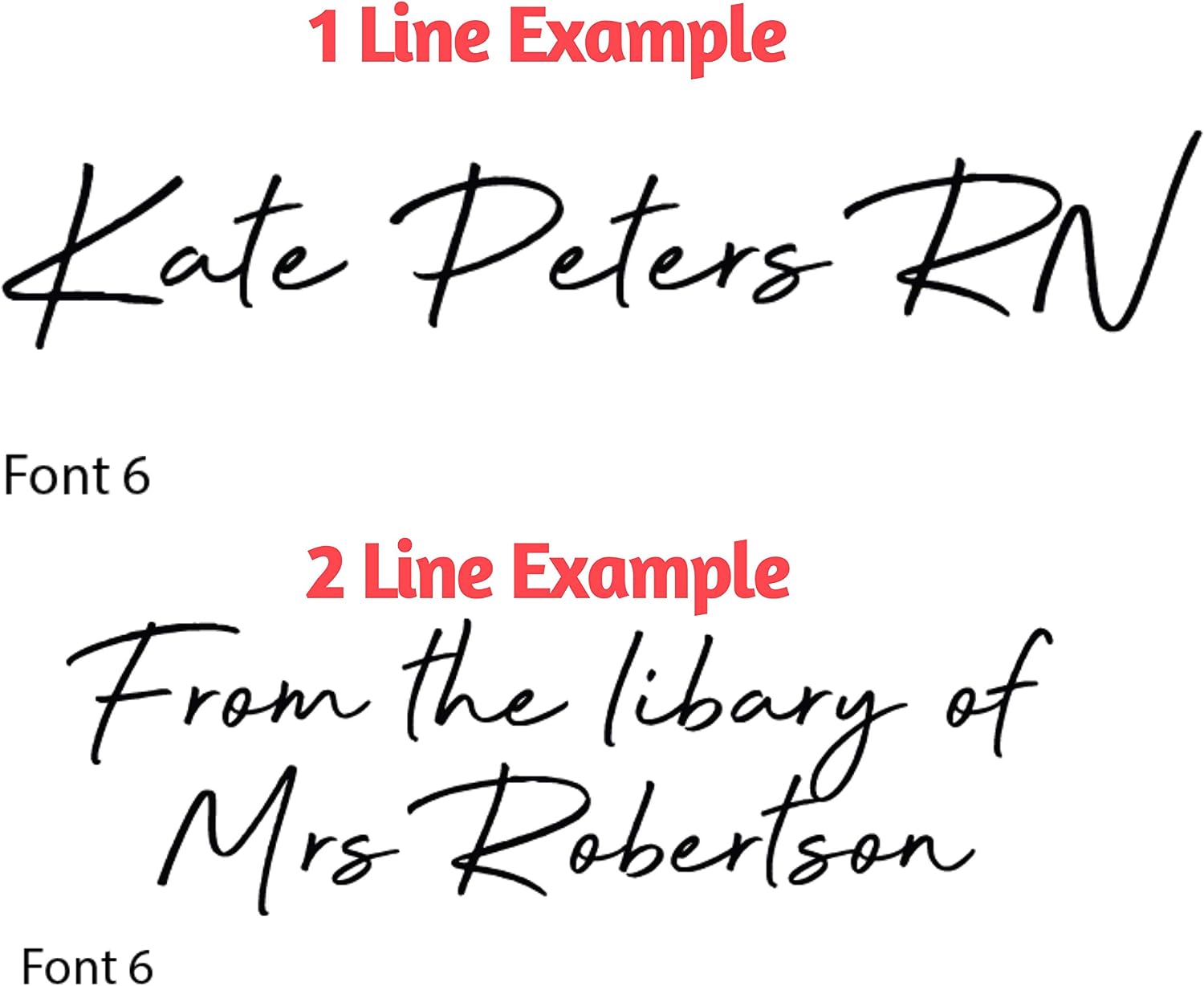 Custom Name Stamper - Self-Inking Stamp - 10 Font Options - 1 Line Cursive Calligraphy