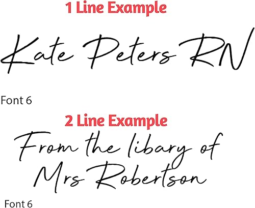 Miniatura 6 de Sello con nombre personalizado, sello autoentintado, 10 opciones de fuente, caligrafía cursiva de 1 línea