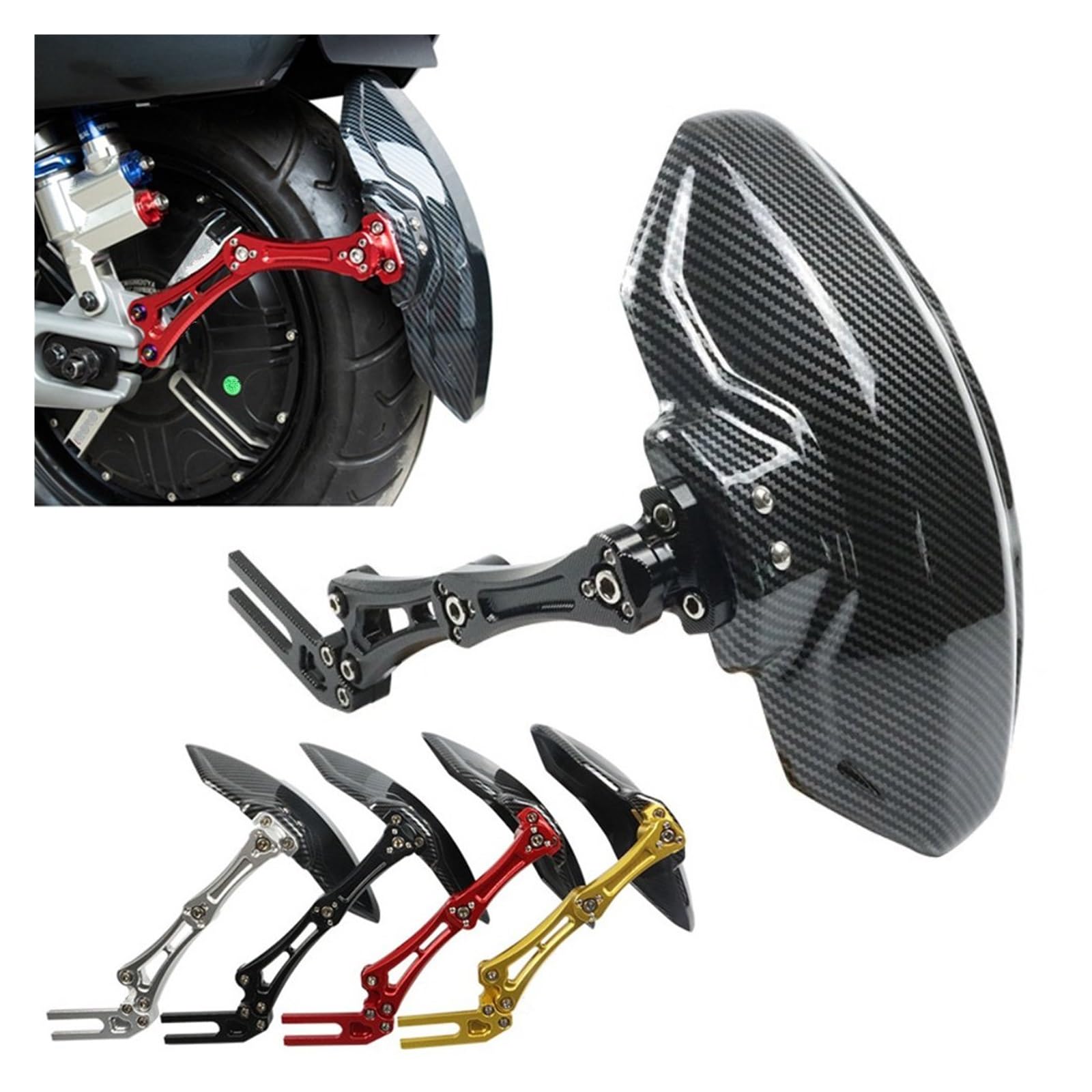 Moto Parafanghi Parafango Paraspruzzi Universale Del Motociclo Di Alluminio Parafango Posteriore In Fibra Di Carbonio Stampato In Plastica Parafango Per Per YZF R125 Moto Mud Flap ( Colore : Grey )