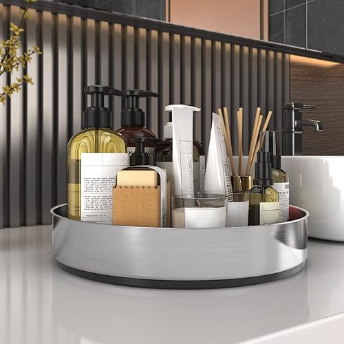 Miniatura 4 de VAEHOLD Lazy Susan Stainless Steel Spice Rack Turntable for Pantry Cabinet - Decorative Trays Storage Containers Organizer for Kitchen Cabinet,