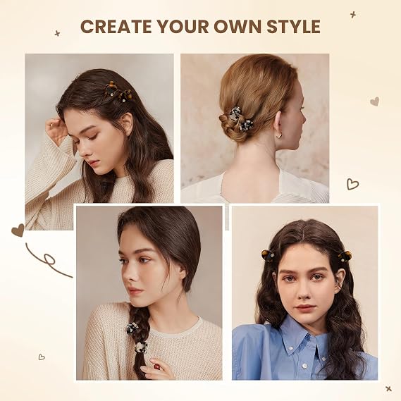 EVITA PERONI 2Pcs Small Claw Clips Mini Acetate Lightweight Hair Clips | Mini Tiny Size, Eco-friendly Acetate Material, Perfect for Half-up Dos, Princess Styles, for Daily Casual & Office & Travel
