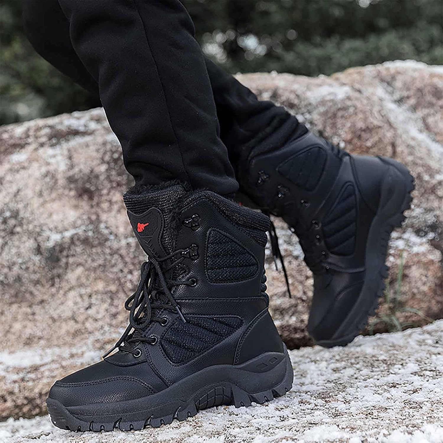 CLSQLXYJZC Lightweight Combat Boots, Outdoor Men's Tactical Military Combat Boots Water Resistant Hiking Boots Breathable Jungle Desert Combat Boots with Sports Socks