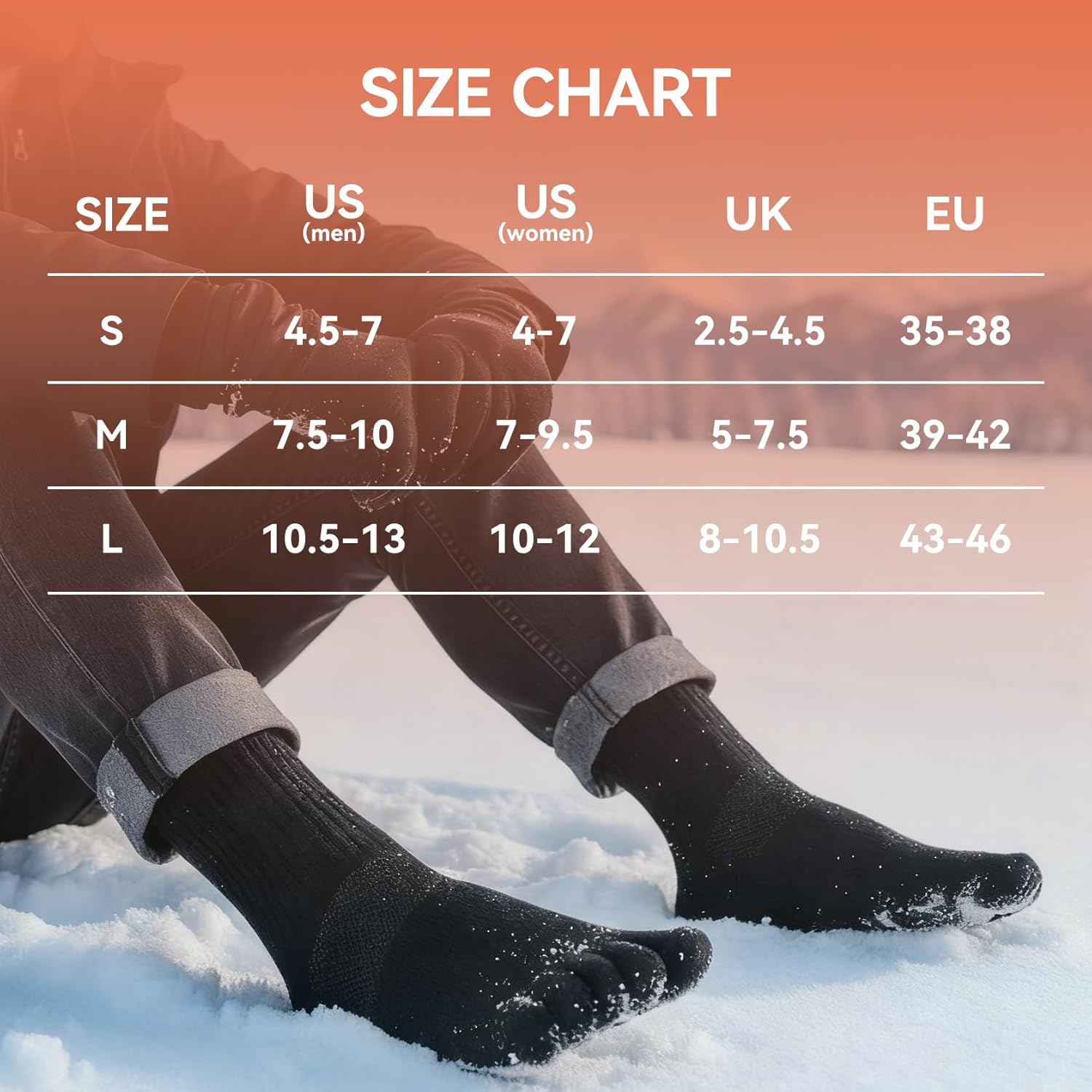 Merino Wool Toe Socks For Men And Women Hiking Crew Socks Moisture Wicking Five Toe Design,2 Pairs - Image 6