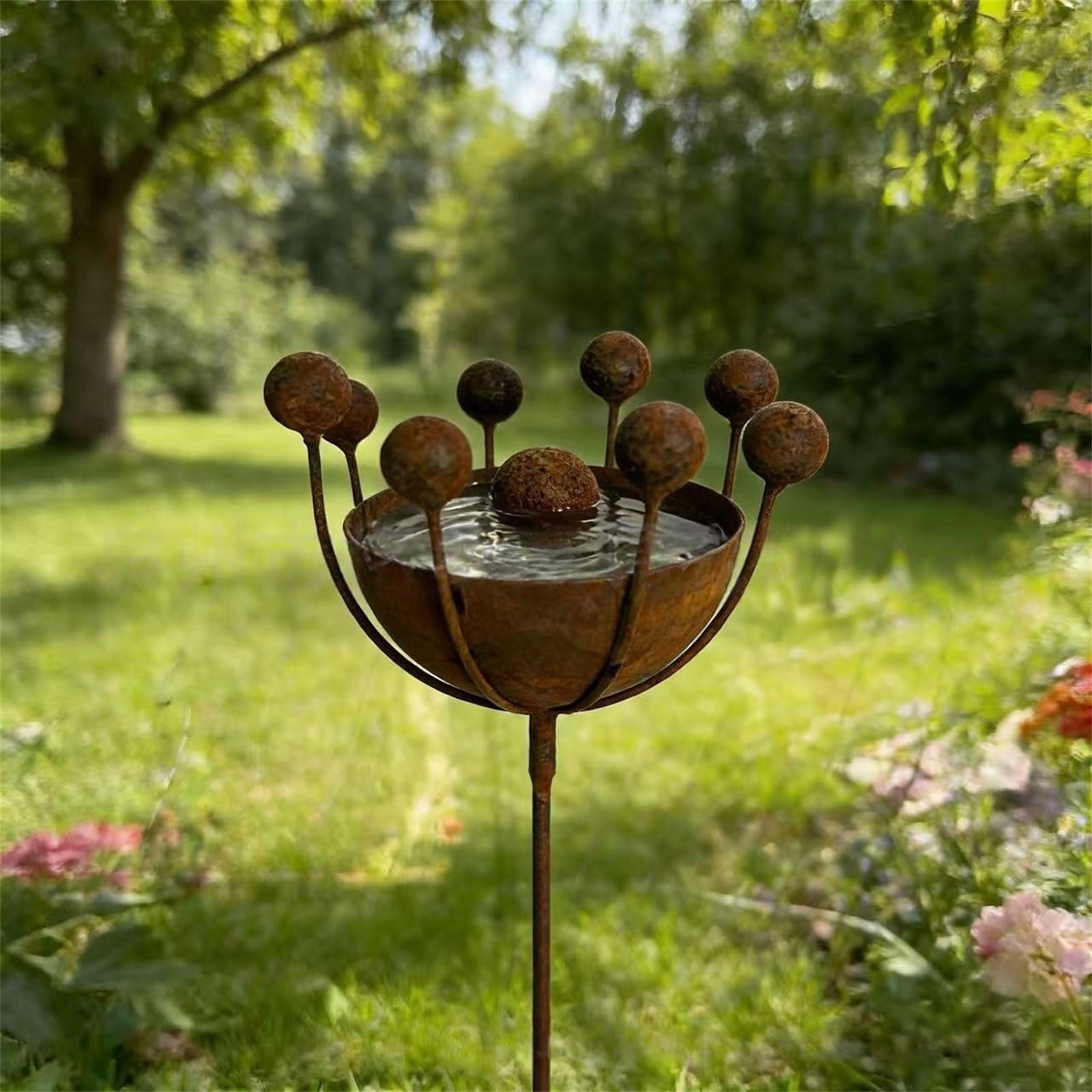 Garten Vogeltränke, 72 cm, Eisen Vogeltränke für den Außenbereich, stehende Vogeltränke für draußen, Gartendekoration, Balkon, Vogelhäuschen