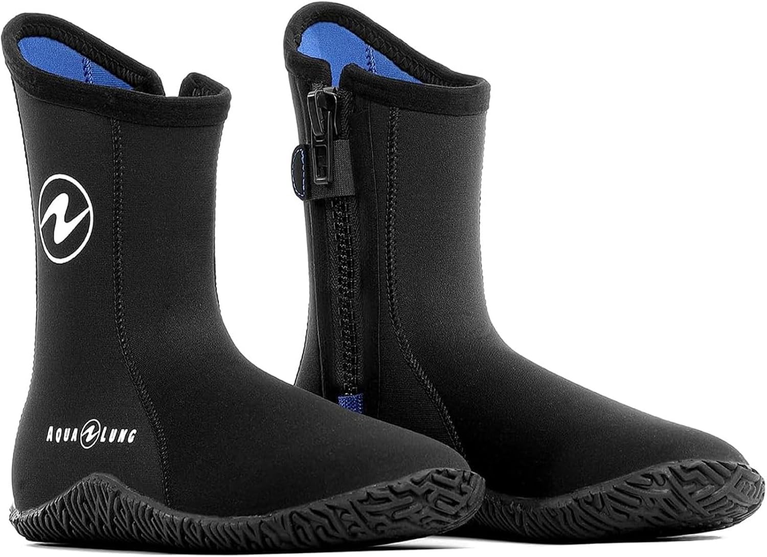 AQUALUNG Unisex Echozip Dive Boots - Durable Warm Flexible Neoprene Scuba Diving Boots for Men & Women - Enhanced Protection, Slip-Resistant Treaded Sole & YKK Zippers