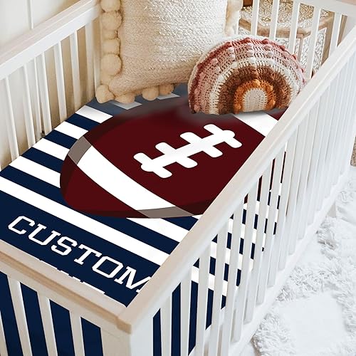 Miniatura 3 de Sábanas personalizadas para cuna de bebé, sábana bajera ajustable con nombre personalizado para funda de colchón estándar de cuna, paquete de 2