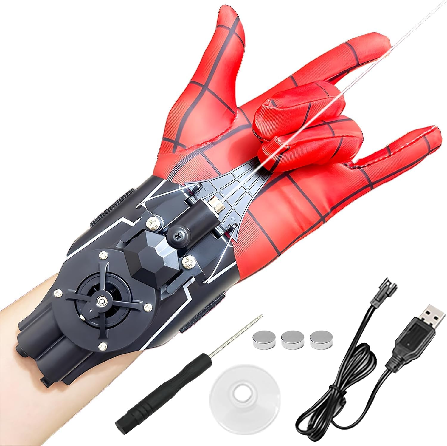 Web Launcher Spider String Shooter Toy, Cool Gadgets Electric Reel-in Real Silk Superhero Role-Play Fun Stuff Toys Great for Men and Kids (Dark)