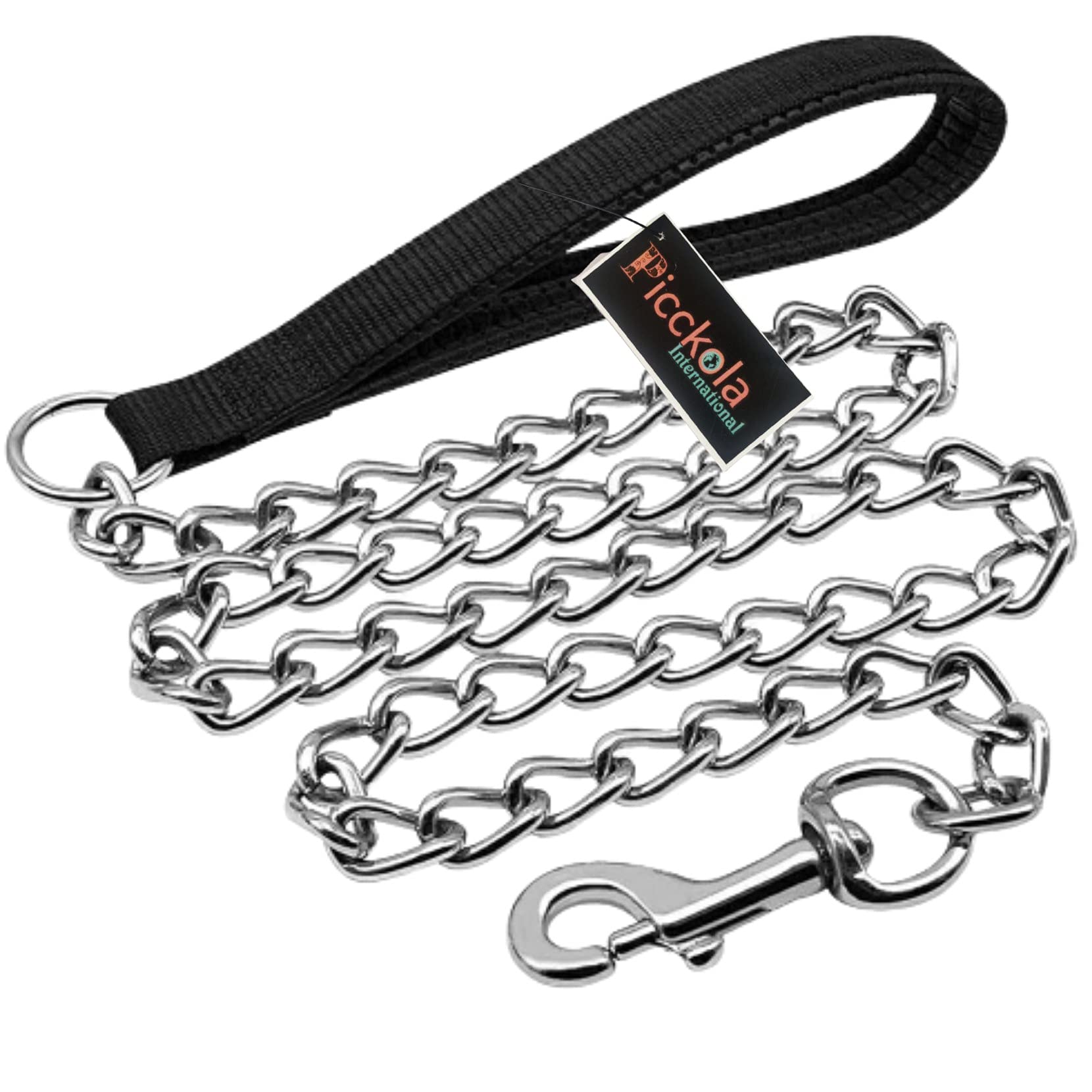Picckola International Heavy Duty Dog Leash,Metal Dog Leash Dog Chain with Handle for Large Size Dogs(Size - Large, Black) (B099FLF9M5) Amazon Price History, Amazon Price Tracker