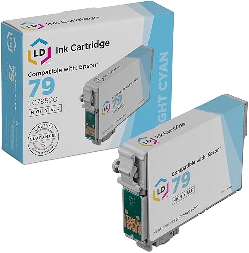 LD Cartucho de tinta remanufacturado para Epson 79 T079520 High Yield (cian claro)