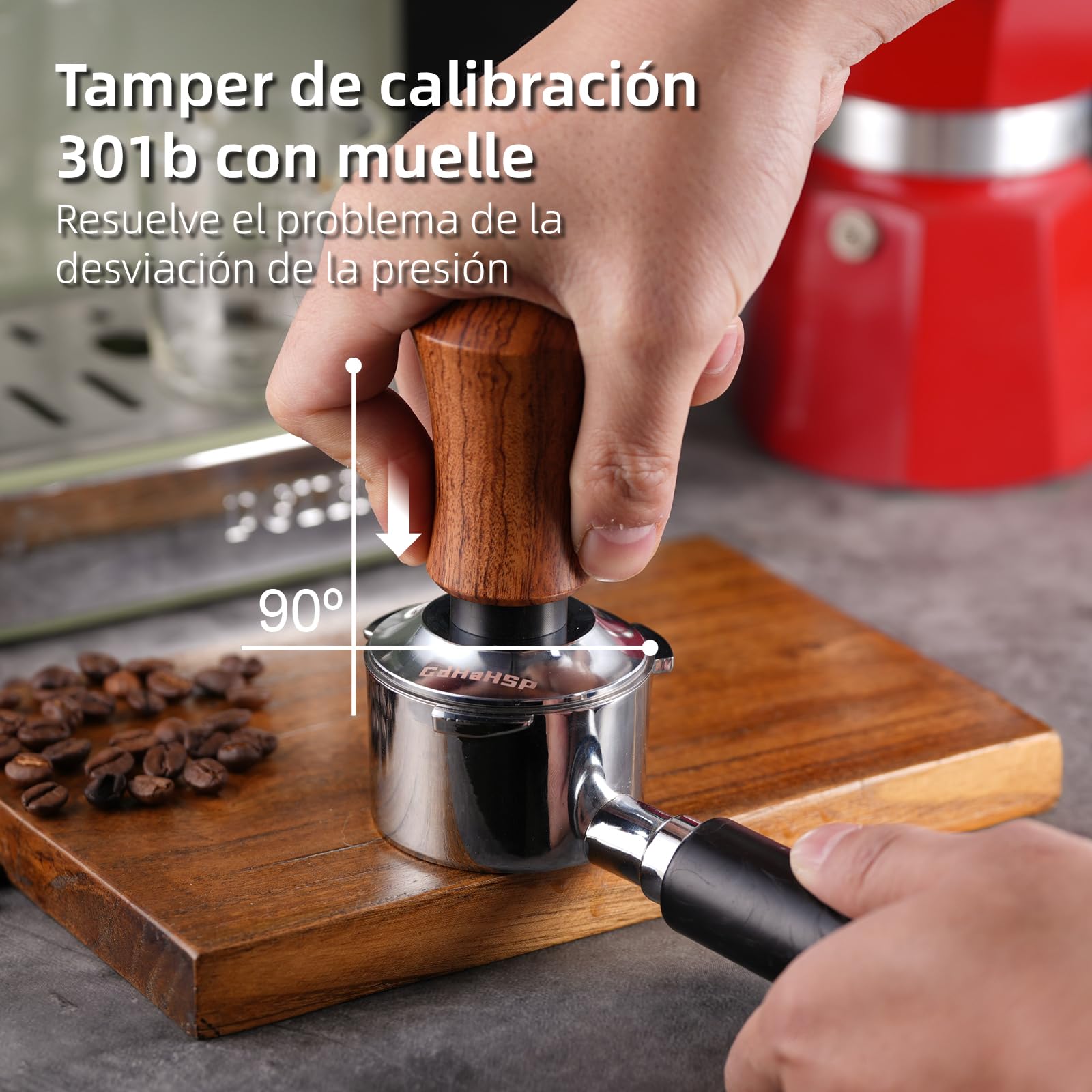 Kit BaristaTamper 58mm,Prensador de Cafe,Wdt Tool,Anillo Dosificador Cafe y Tampermatte Set,Accesorios Cafetera Barista para Portafiltro 58 mm Accesorios Cafe