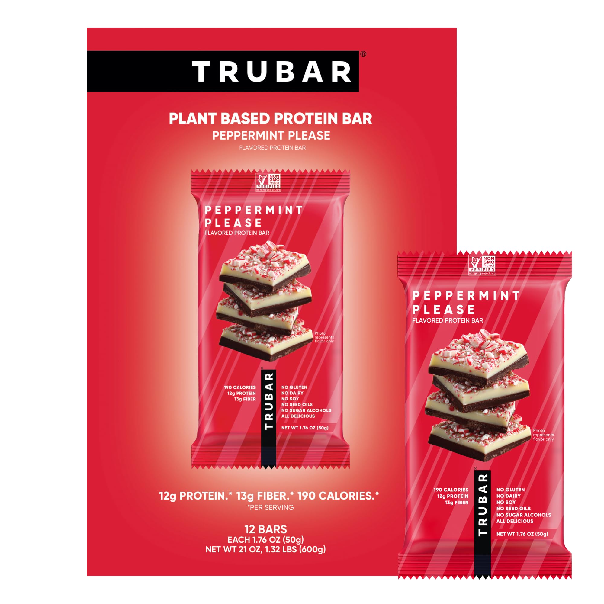 TRUBAR Vegan Protein Bar, Oh Oh Cookie Dough, Gluten Free, Plant Based Protein, Dairy Free, Non GMO, Soy Free, No Sugar Alcohols, 12G Protein, 13G Fiber, Healthy on the Go Snack Bars, 12 CT — Amazon image 14