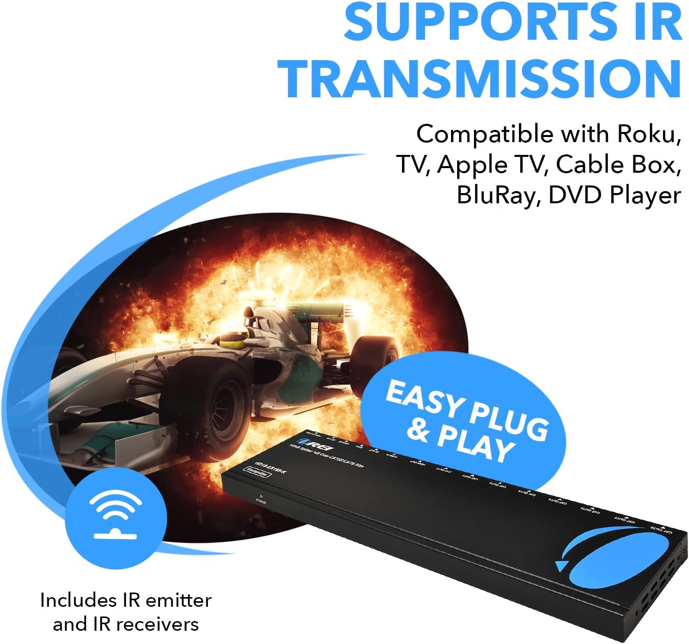 Diagram showing all components included in the OREI HD18-EX165-K package