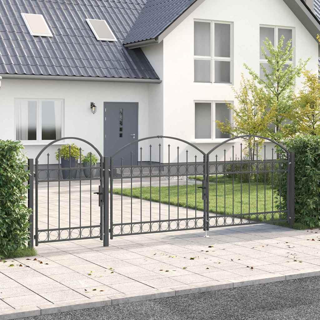 Gartentor verschließbar bogenförmig 4 x 1,25 m grau