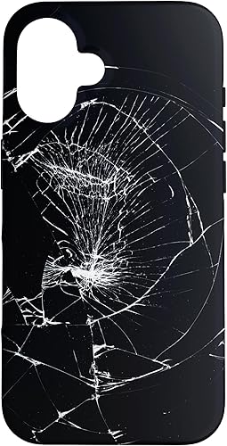 Vista 85 de iPhone 12/12 Pro - Funda negra con diseño roto falso, disuasorio de robo