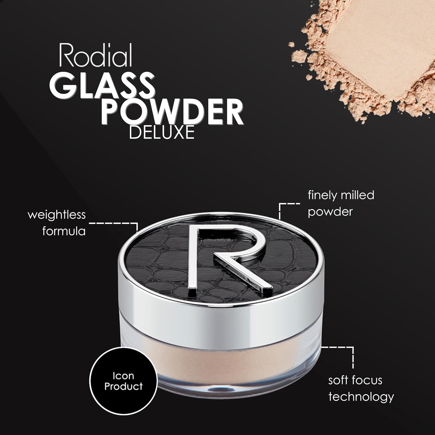 Rodial Glass Powder Mini 0.10oz., Skin Perfecting Loose Face Powder, Creamy Formula for a Natural Luminosity Glow, Finishing Powder for a Flawless Skin Look, Setting Powder 0.19 Ounce (Pack of 1) image 5 of 8 B09VPZLNXV
