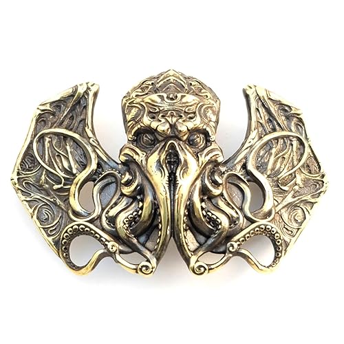 Cthulhu belt buckle, Handmade Davy Jones solid brass belt buckle