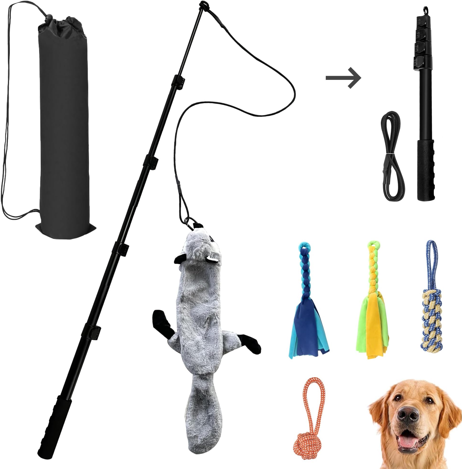 Pet Supplies Pet Toy Ropes Vee Chase 'N Pull Small Dog Toy