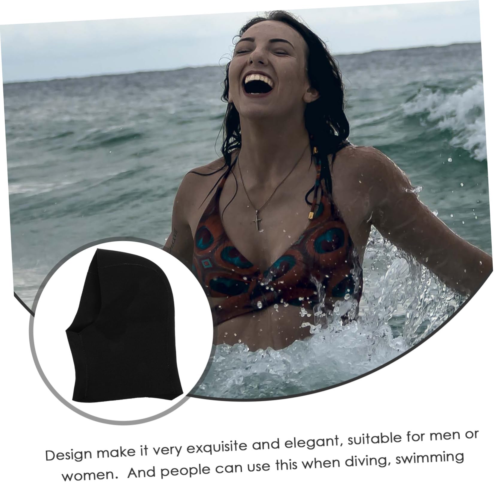 Neopren Schwimmhaube Mit Ohrenschutz - UV Schutz Badekappe Für Tauchen & Schwimmen