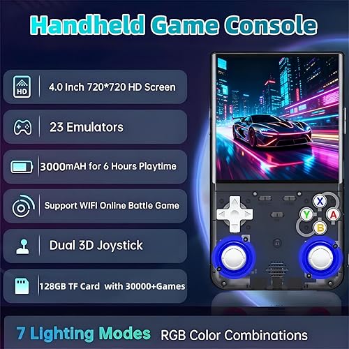 Miniatura 2 de Consola de juegos portátil R36 Ultra Retro modelo 2025 con pantalla IPS de 128 GB, pantalla IPS de 4 pulgadas, más de 30 K juegos de mini consola de