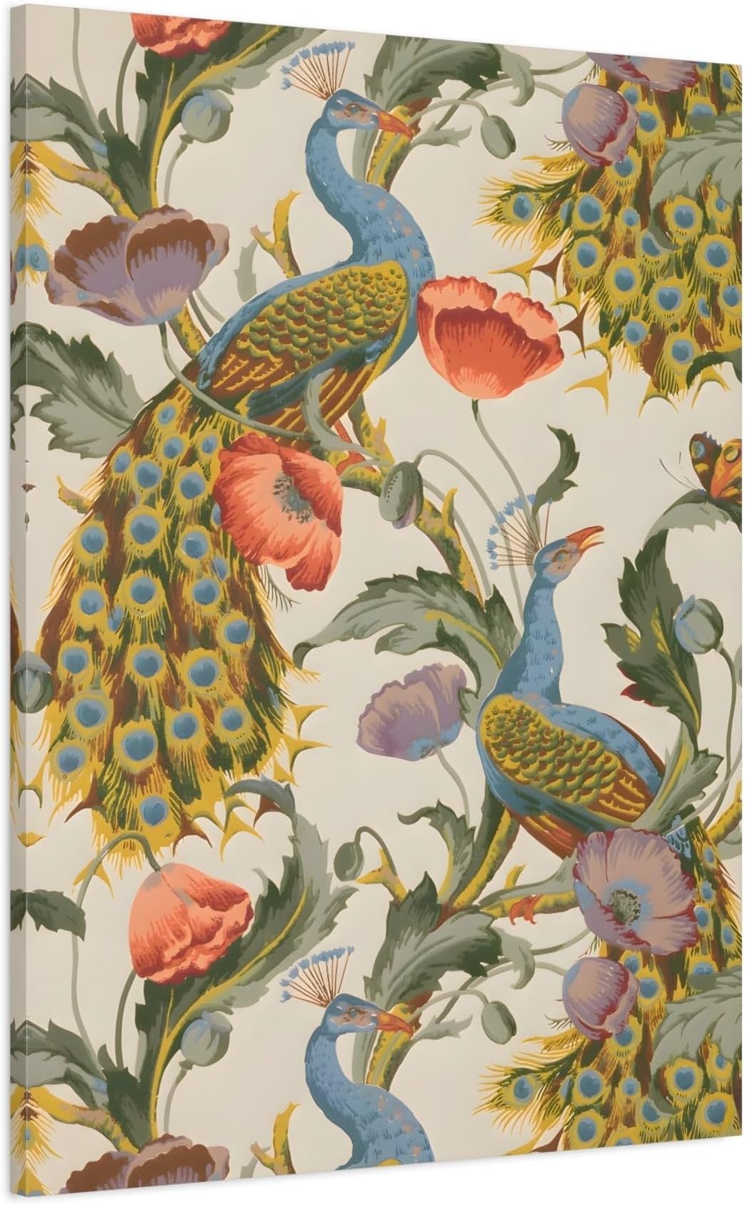Indian Pichwai Vintage Floral Canvas Wall Art Print 30x40inch 75x100cm (Vertical) / 1.25inch 3.175cm