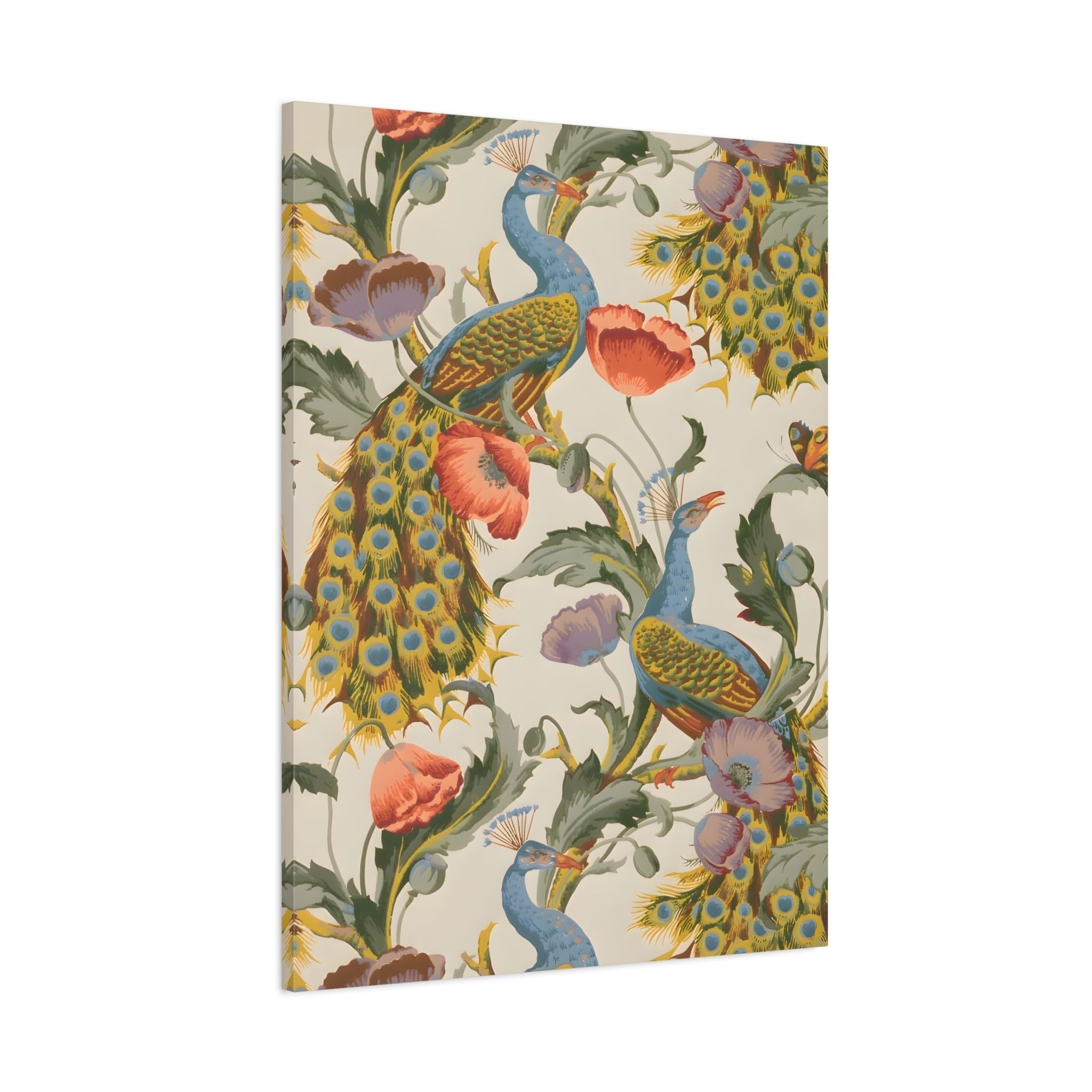 Indian Pichwai Vintage Floral Canvas Wall Art Print 30x40inch 75x100cm (Vertical) / 1.25inch 3.175cm