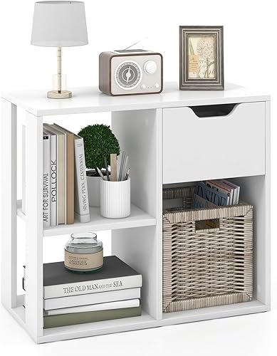 LOKO Estantería de 3 cubos con cajón, estantería abierta de 2 niveles, estante de exhibición independiente, moderno organizador de almacenamiento disponible en Yaxa Costa Rica