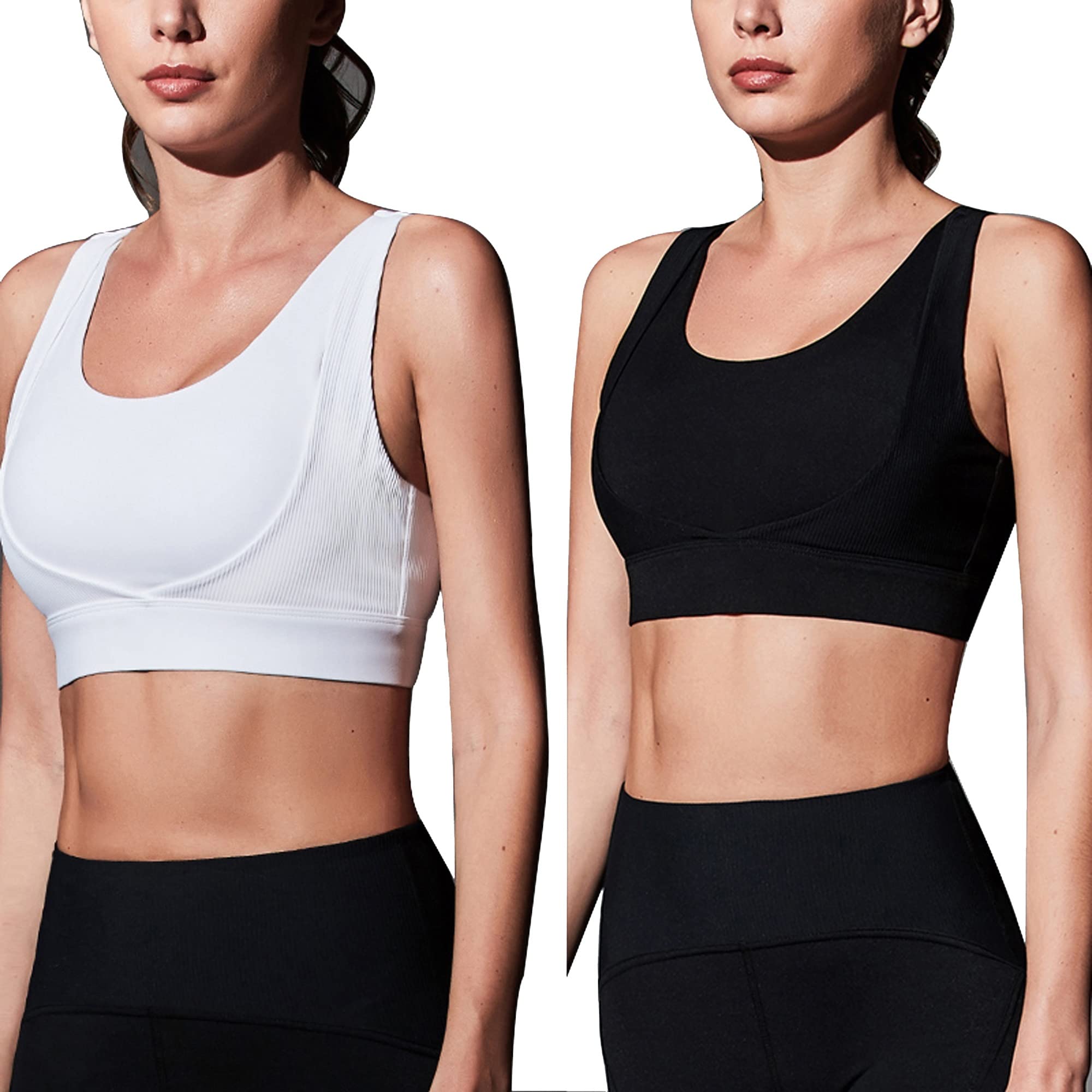 Sujetadores deportivos mujer alto impacto WENJUN push-up espalda cruzada fitness running 8