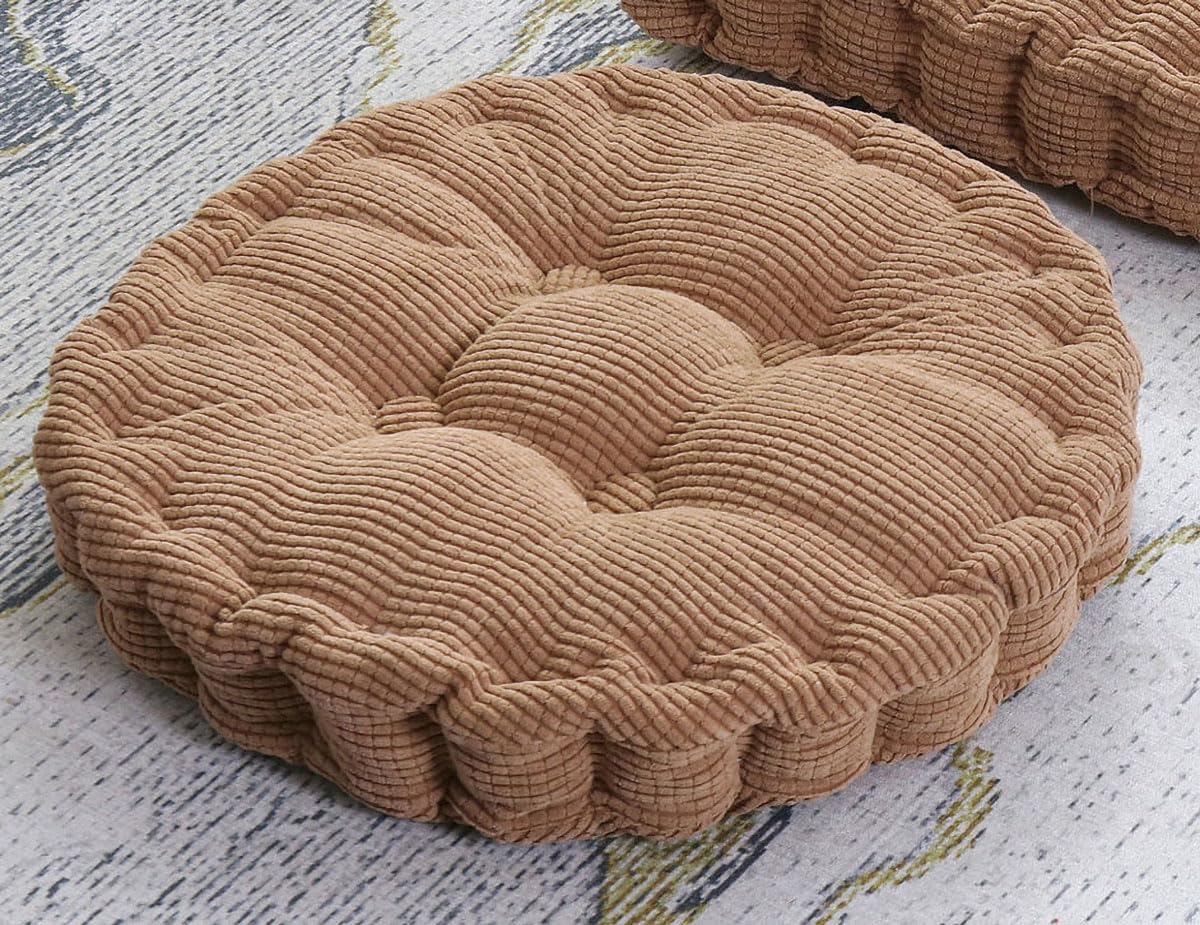 Coussin De Méditation Confortable En Velours Côtelé - Carré Ou Rond, Lavable, Parfait Pour Le Yoga, La Relaxation Ou La Décoration (40 Cm, Pourpre)
