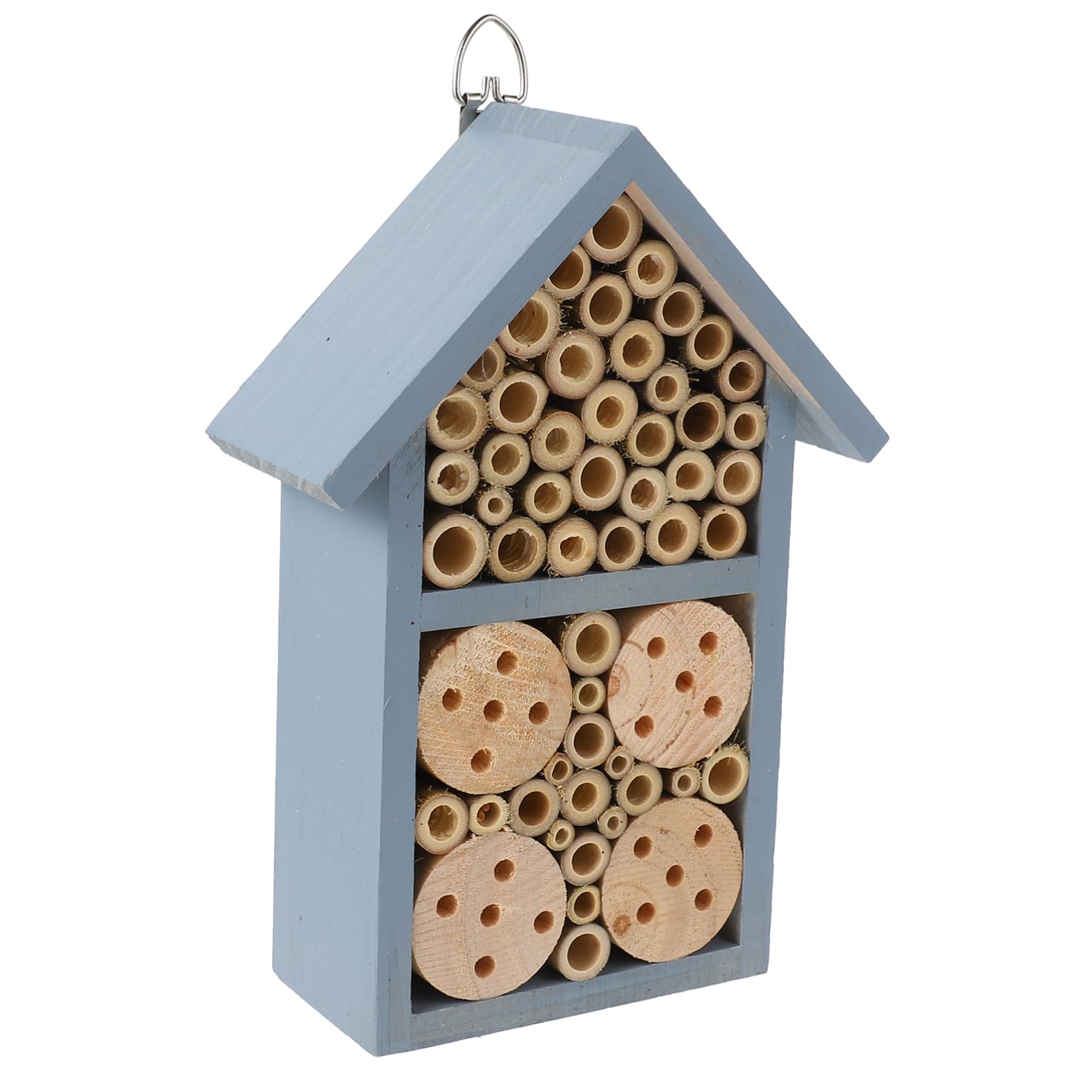 Milisten Casetta per Insetti in Legno e Ferro, Casa per Api da Giardino, Design Decorativo, Pronta All'uso, Ganci in Ferro, per Esterno