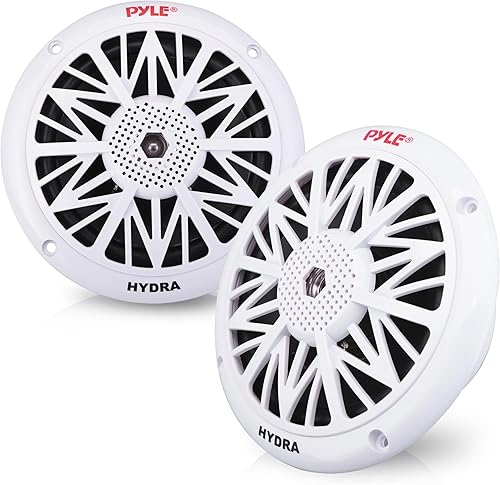 Pyle Altavoces marinos duales de 5.25 pulgadas, 2 vías, impermeable y resistente a la intemperie, sistema de sonido estéreo de audio para exteriores